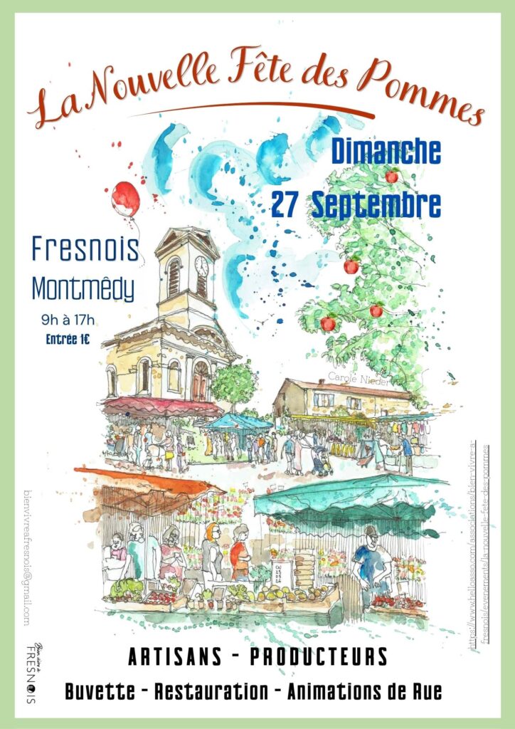 la nouvelle fête des pommes 
entrée 1€ 
artisans, producteurs, buvette, restauration, animations