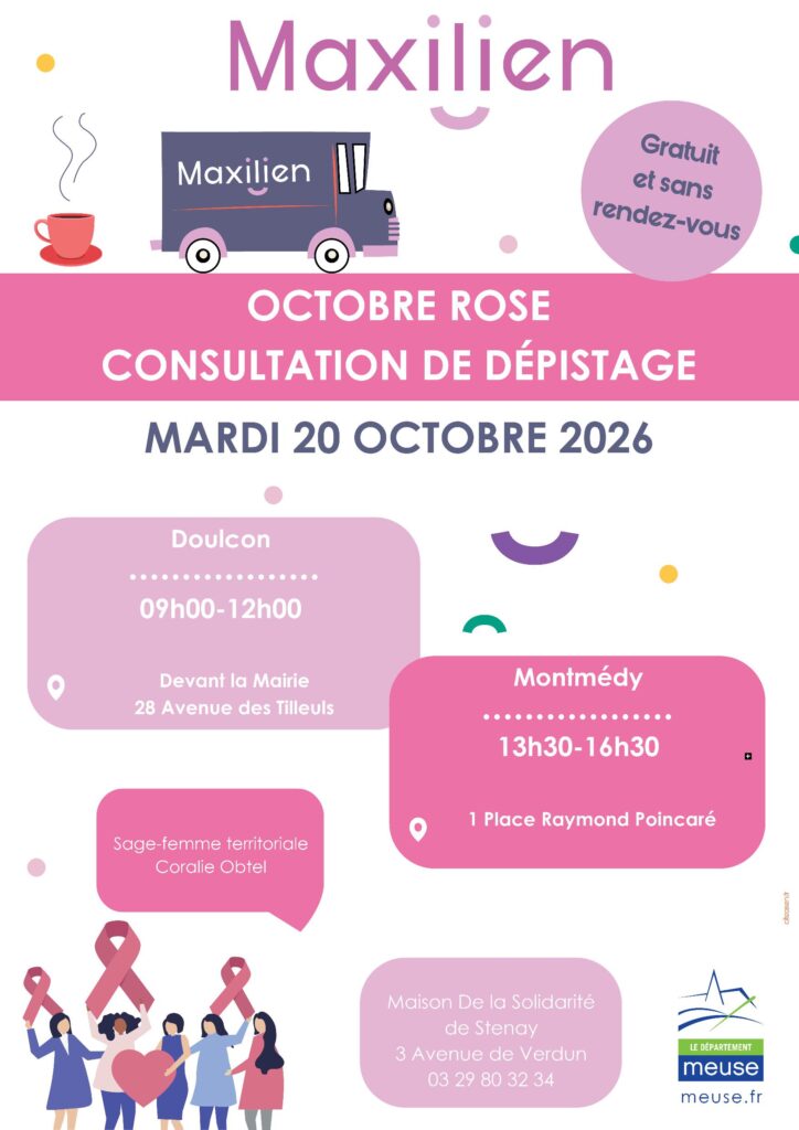 Maxilien fait étape à Montmédy !
 Mardi 20 octobre de 13h30 à 16h30
 Place Raymond Poincaré
 Dépistage gratuit et sans rendez-vous.